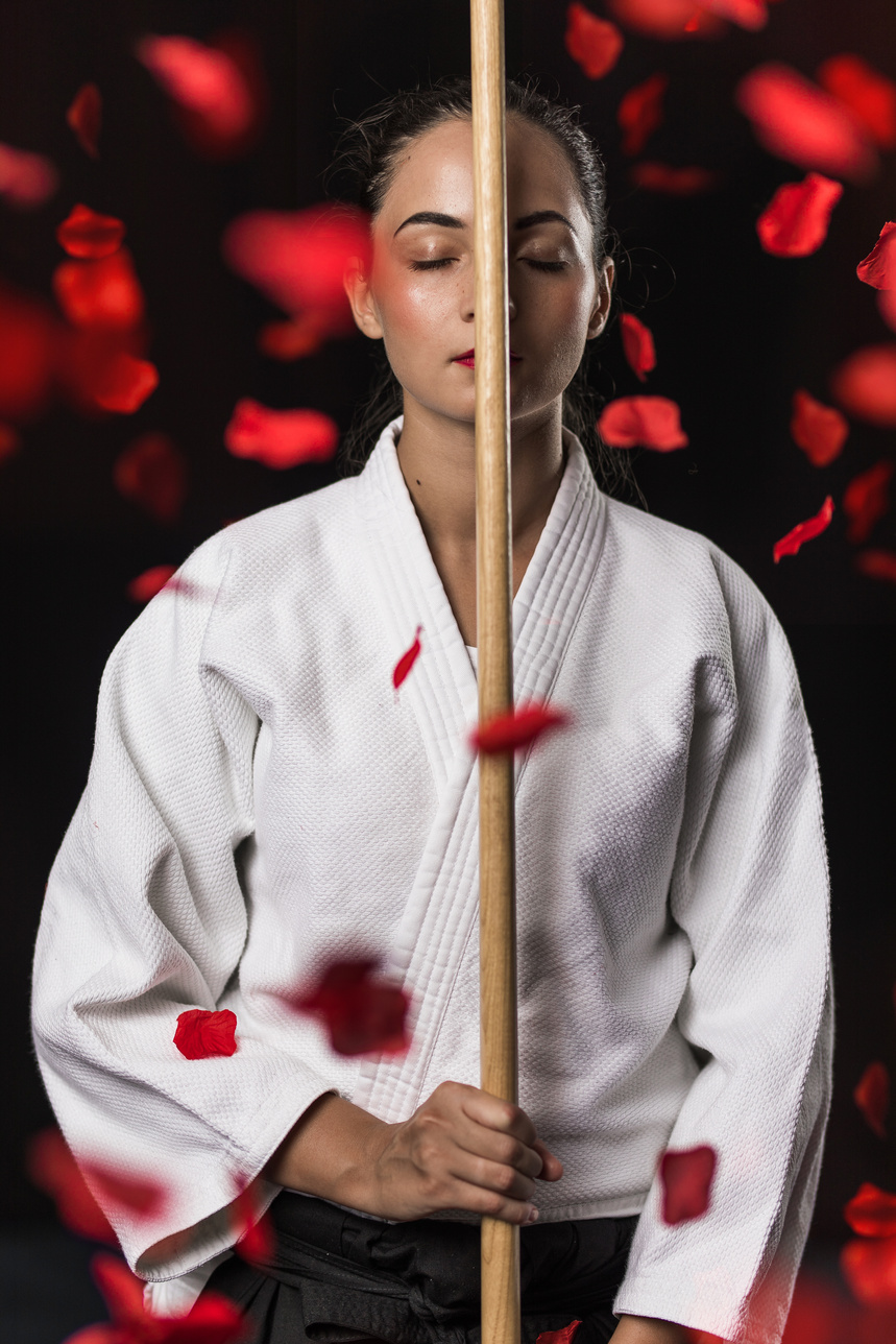Aikido Warrior Holding Bokken Sword